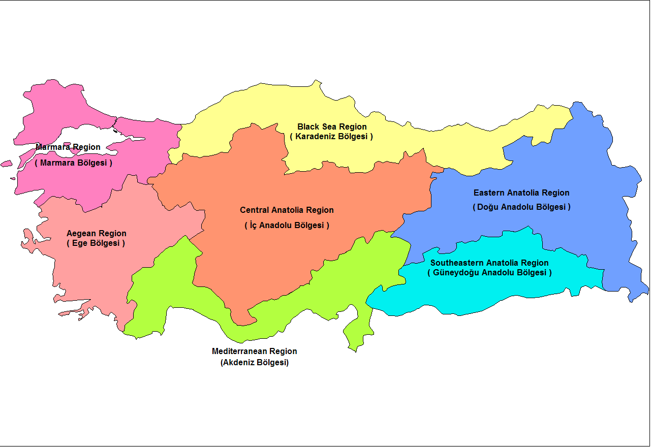 Türkiye Bölgeler Haritası | CevapBizde