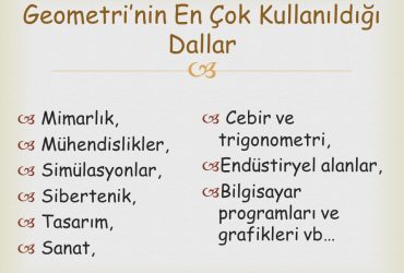 geometrinin kullanıldığı alanlar