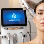 Parlak, sağlıklı bir cilt detayı veya HydraFacial cihazının modern görüntüsü