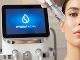 Parlak, sağlıklı bir cilt detayı veya HydraFacial cihazının modern görüntüsü